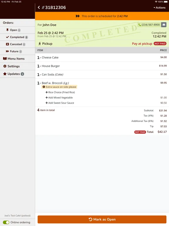 Скриншоты Online Order Manager iPad 