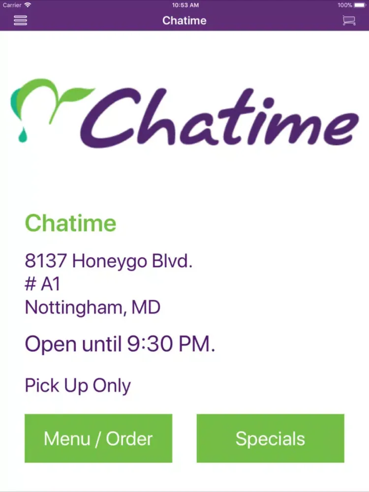 Capturas de tela do Chatime MD iPad 