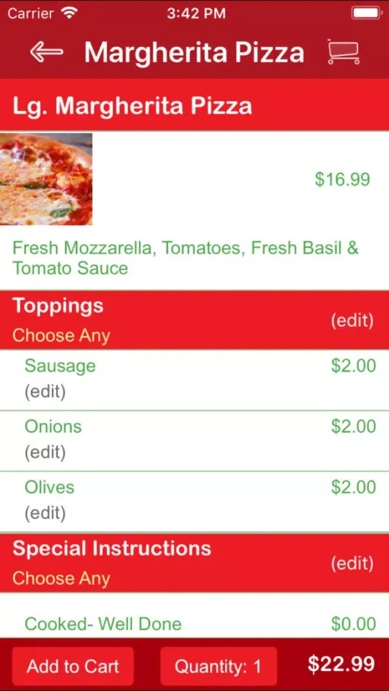 Tangkapan skrin North Brunswick Pizza