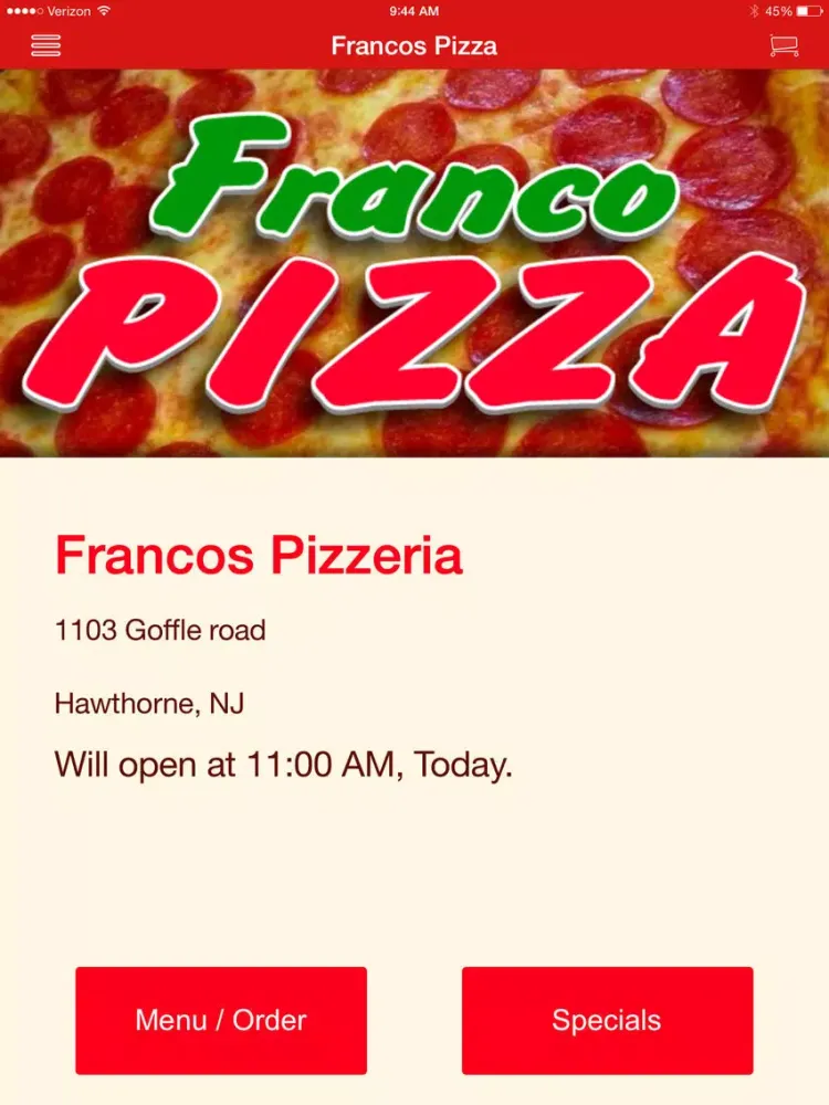 Скриншоты Francos Pizza iPad 