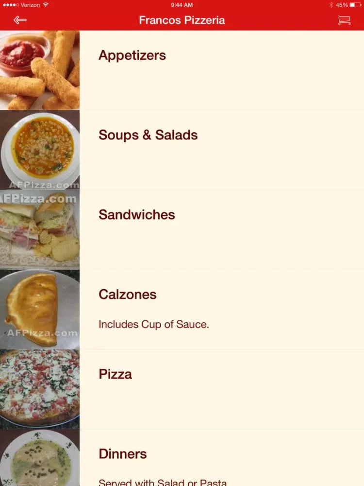 Скриншоты Francos Pizza iPad 