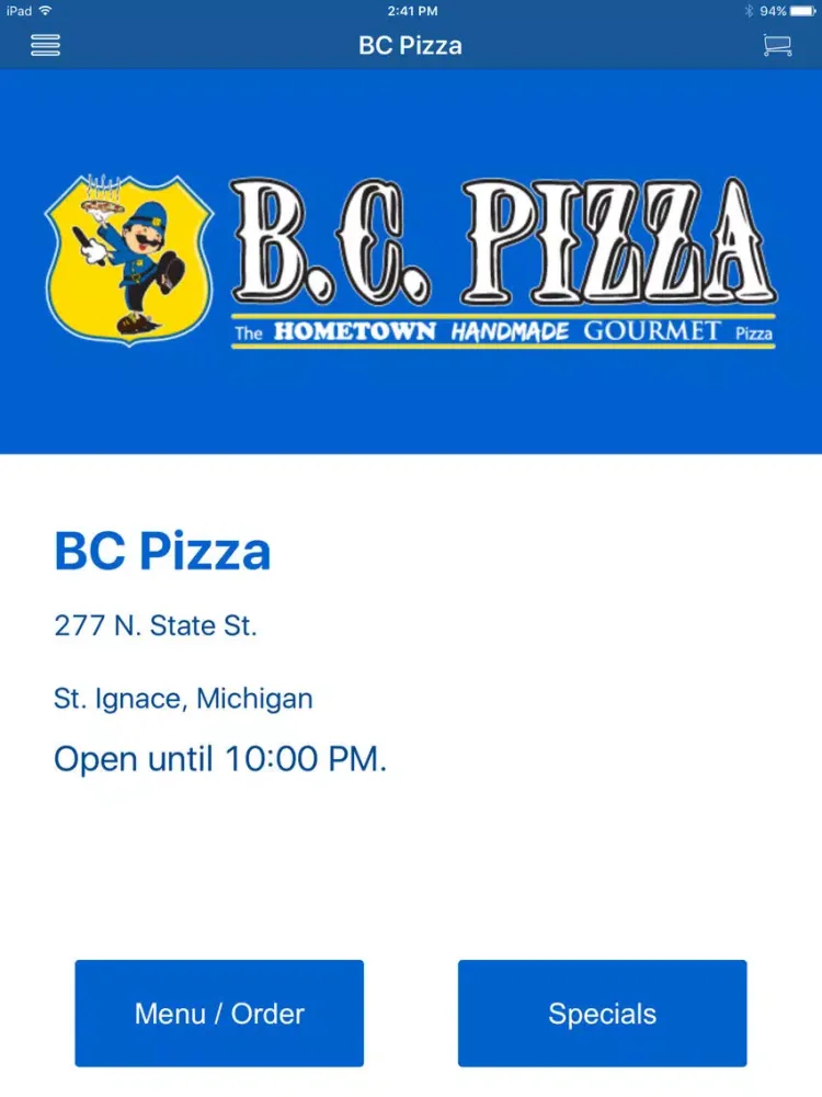 Captures d'écran de BC Hometown Pizza iPad 