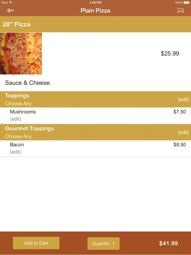 Capturas de tela do Big Sam's Pizzeria iPad 