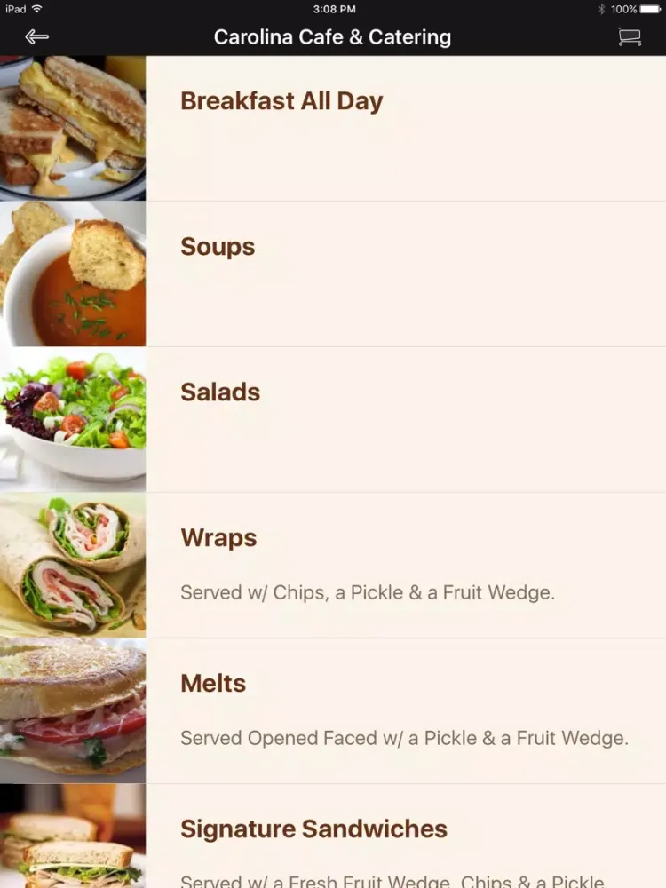 تصاویر Carolina Cafe & Catering iPad 