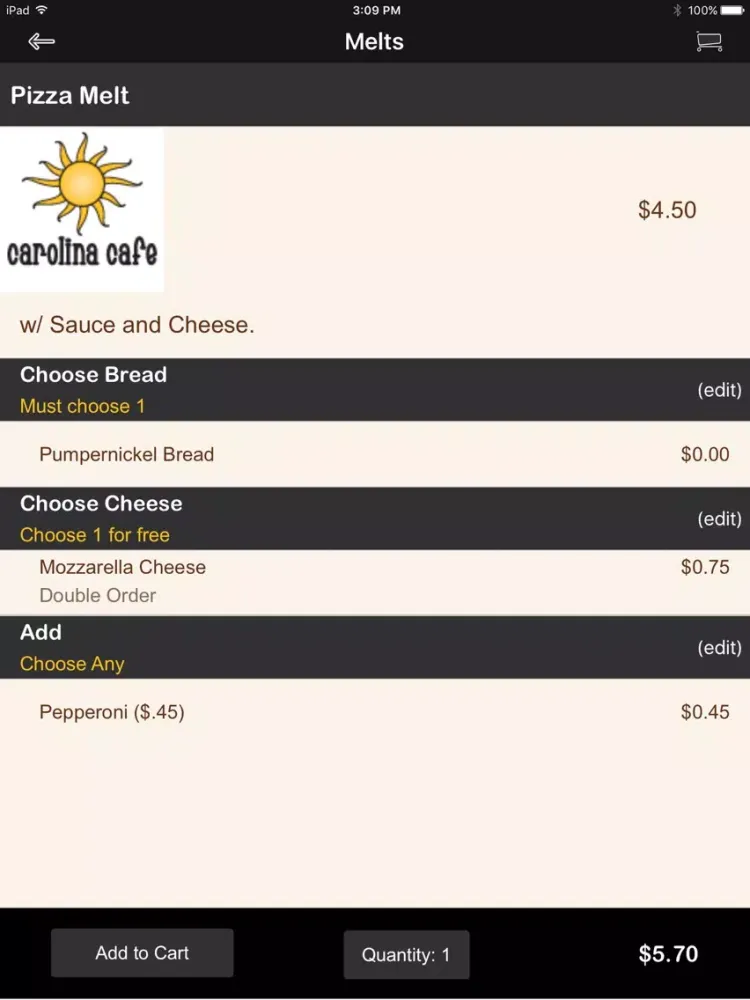 تصاویر Carolina Cafe & Catering iPad 