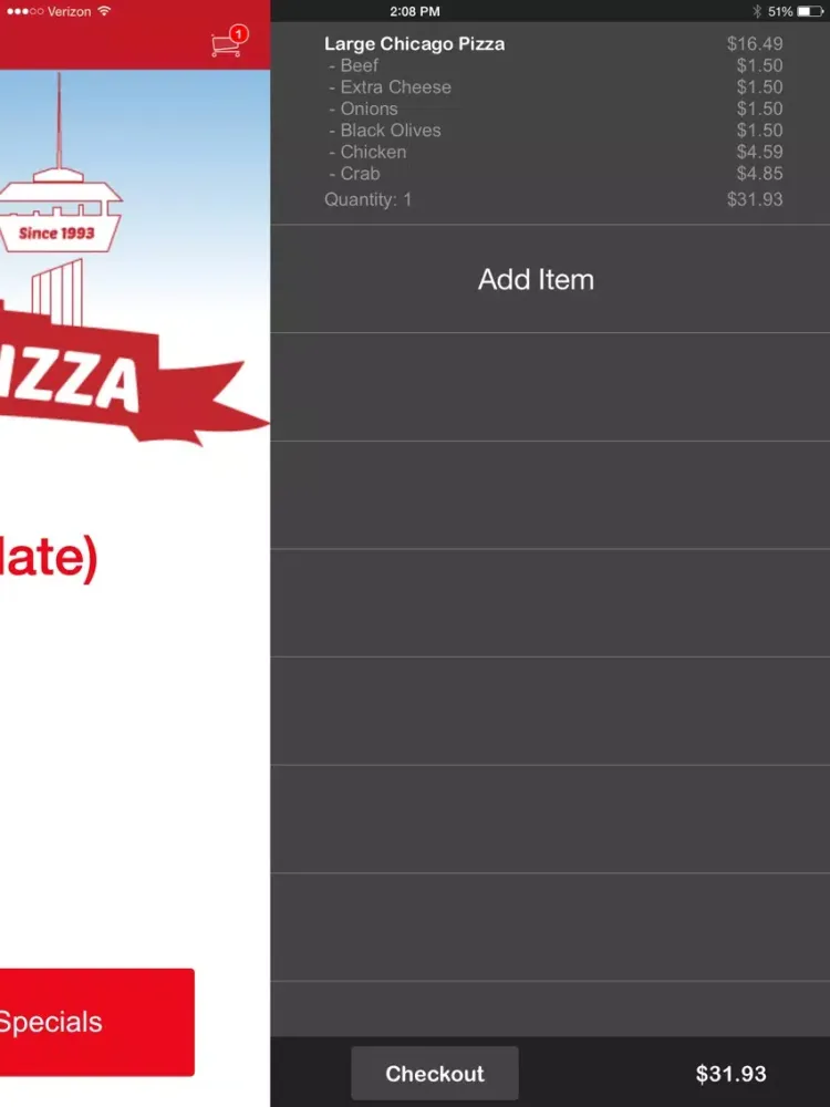 Chicagos Pizza iPad  Screenshots