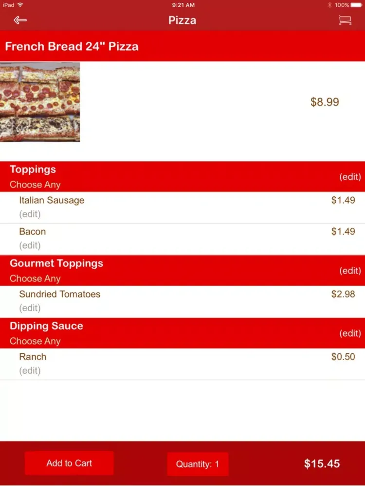 Crust Pizza Kitchen iPad  Ekran Görüntüleri