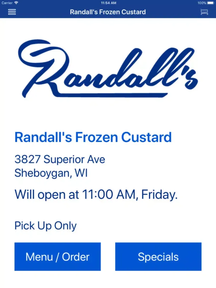 Randall's Frozen Custard iPad 应用截图