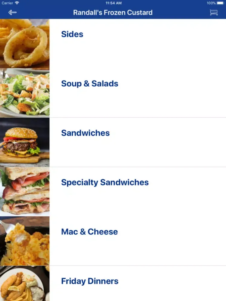 Randall's Frozen Custard iPad 应用截图
