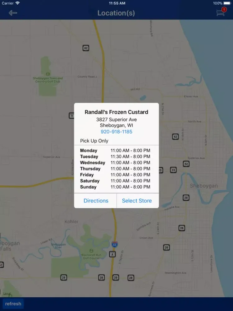 Randall's Frozen Custard iPad 应用截图