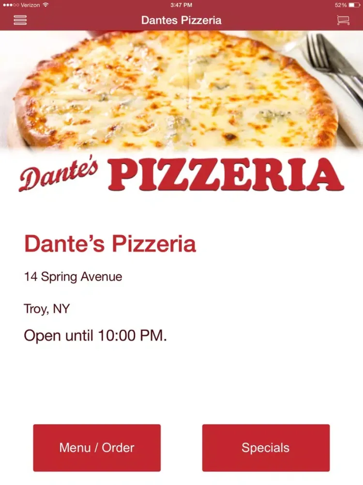 Capturas de pantalla de Dantes Pizzeria iPad 