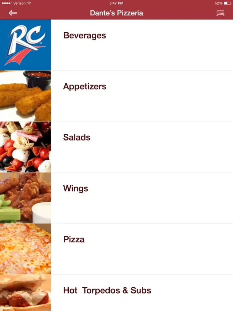 Capturas de pantalla de Dantes Pizzeria iPad 