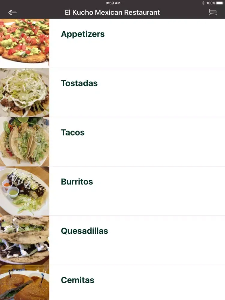 Capturas de pantalla de El Kucho Mexican Restaurant iPad 