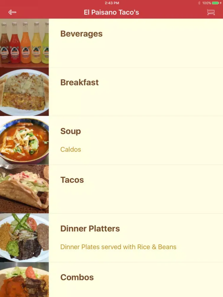 Capturas de pantalla de El Paisano Taco's iPad 