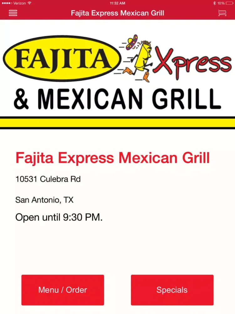 Ảnh chụp màn hình của Fajita Express Mexican Grill iPad 