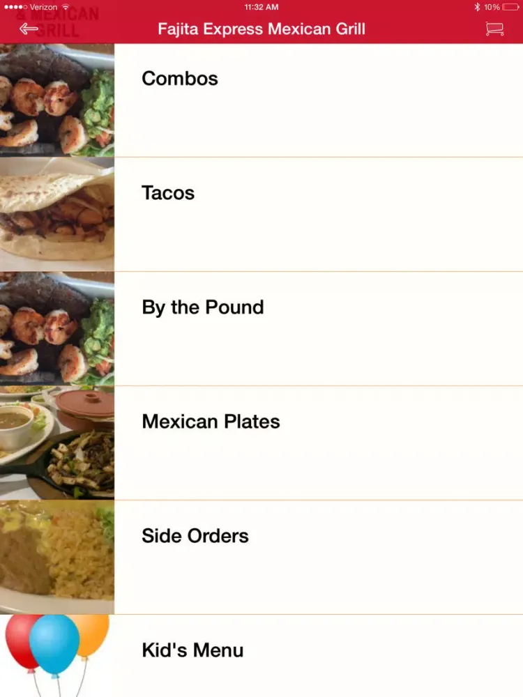 Ảnh chụp màn hình của Fajita Express Mexican Grill iPad 