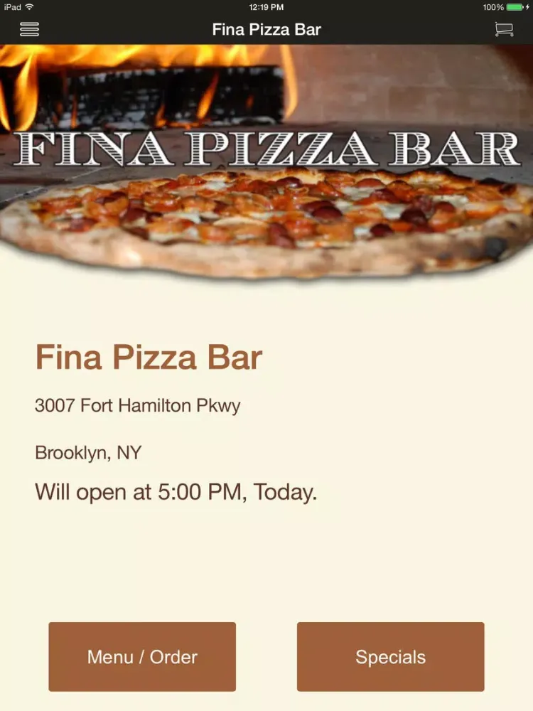 Fina Pizza Bar iPad  Screenshots