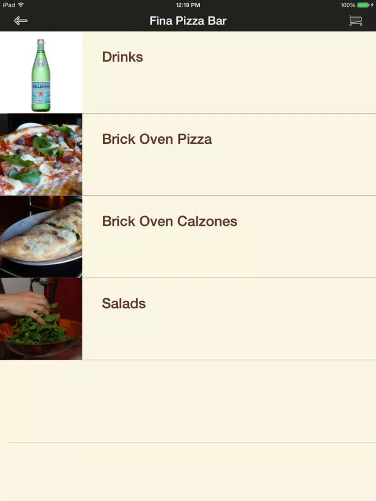 Fina Pizza Bar iPad  Screenshots