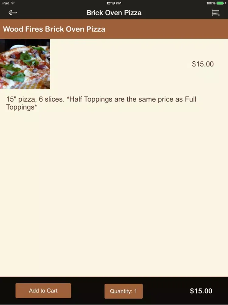 Fina Pizza Bar iPad  Screenshots