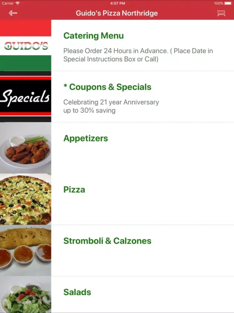 Capturas de pantalla de Guidos Pizza Northridge iPad 