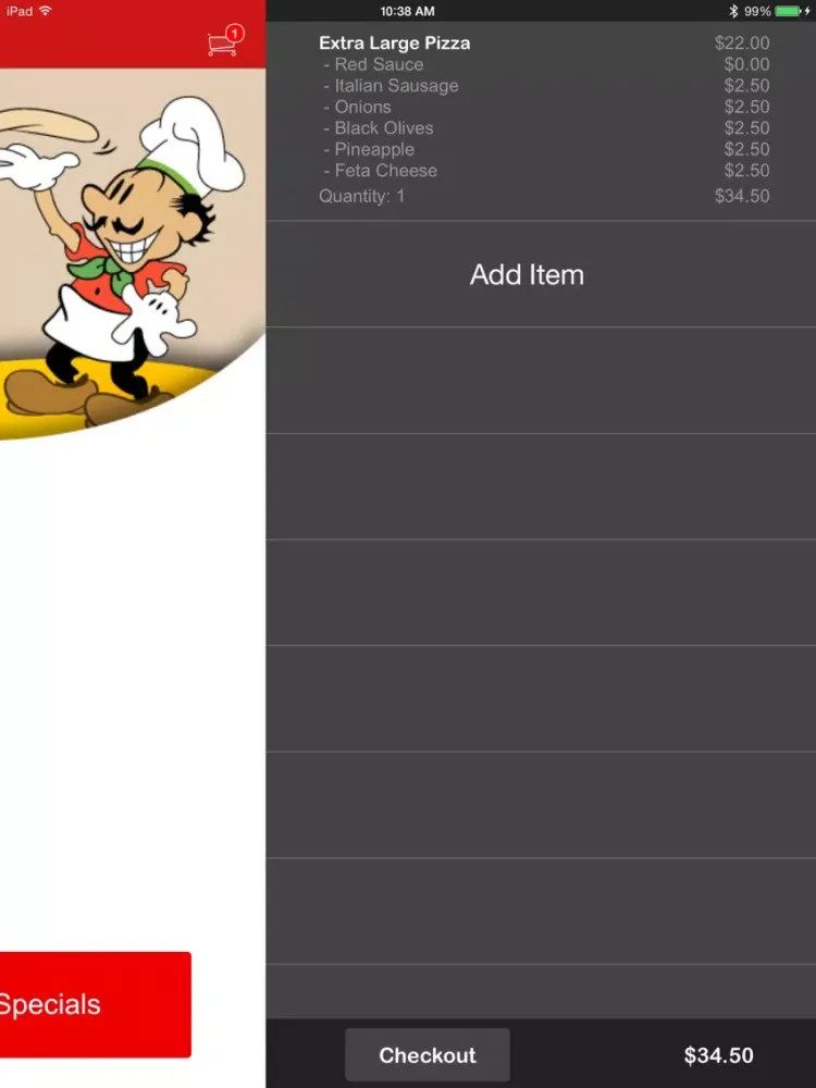 Volare Pizza iPad  Screenshots
