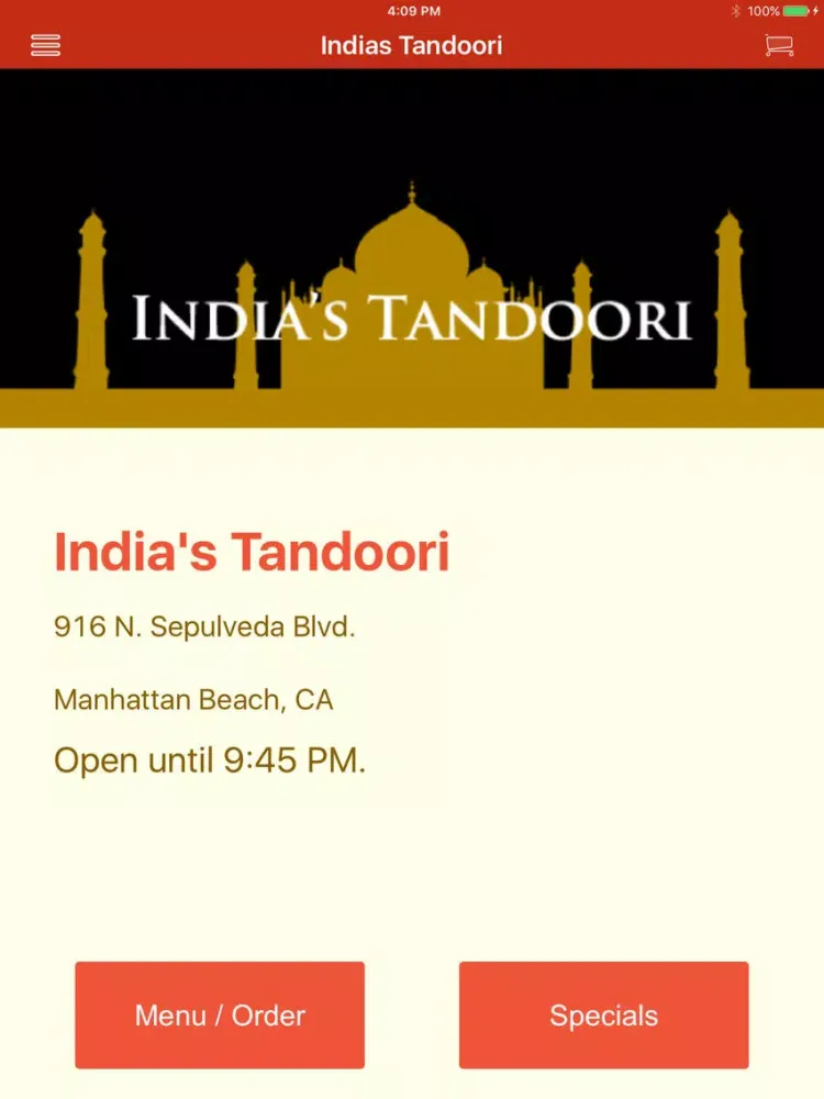 Capturas de tela do India's Tandoori CA iPad 