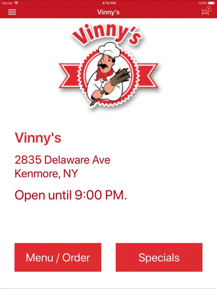 Vinny's NY Pizzeria iPad 应用截图