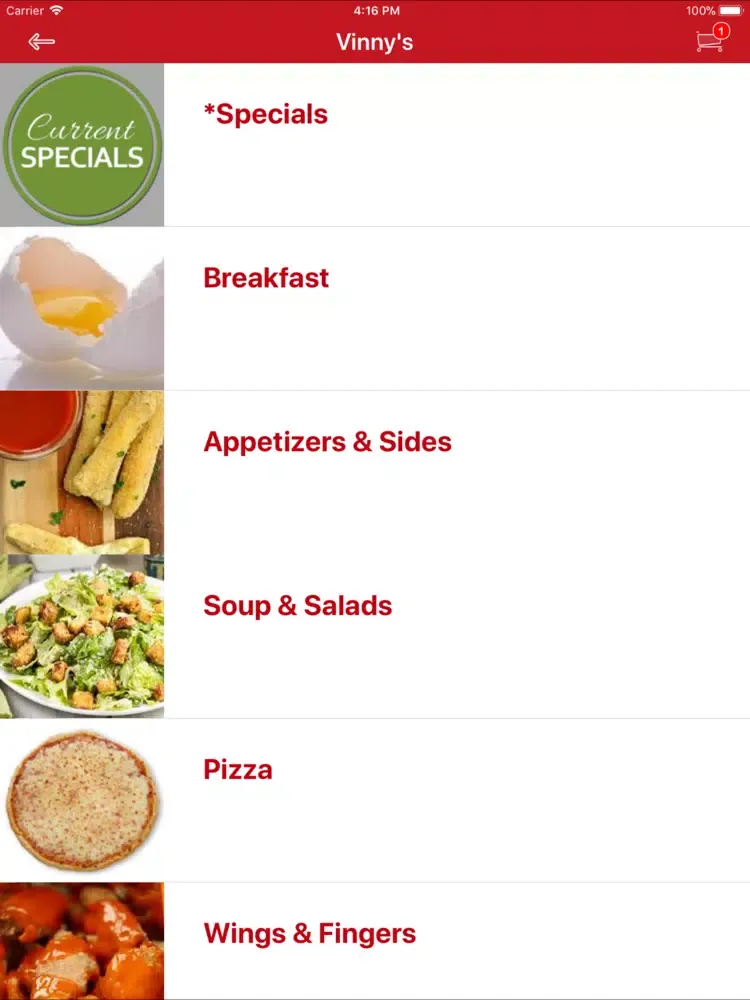 Vinny's NY Pizzeria iPad 应用截图