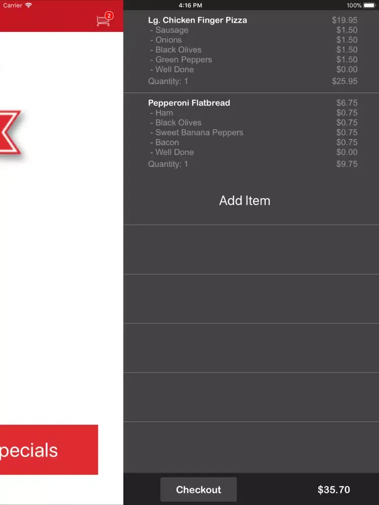 Vinny's NY Pizzeria iPad 应用截图