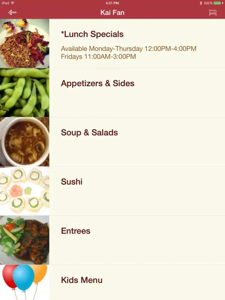 Screenshot di Kai Fan Asian Cuisine & Sushi Bar iPad 