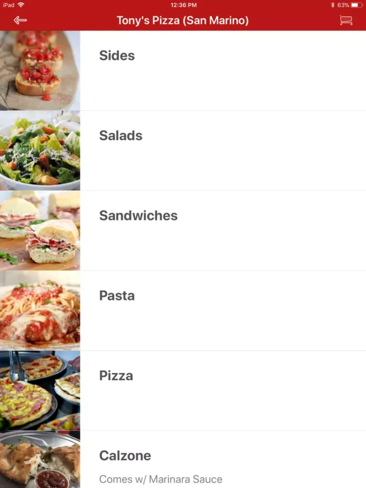 Tony's Pizza San of Marino iPad  Screenshots