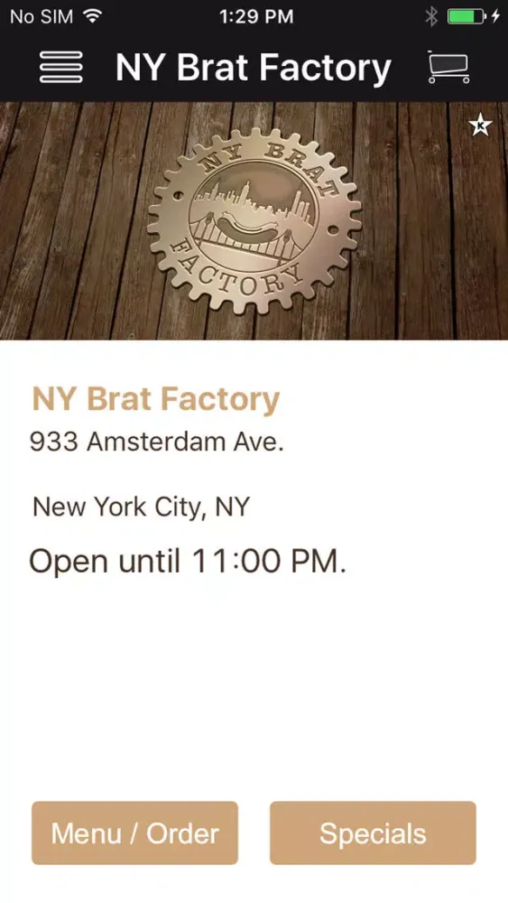 Ảnh chụp màn hình của NY Brat Factory