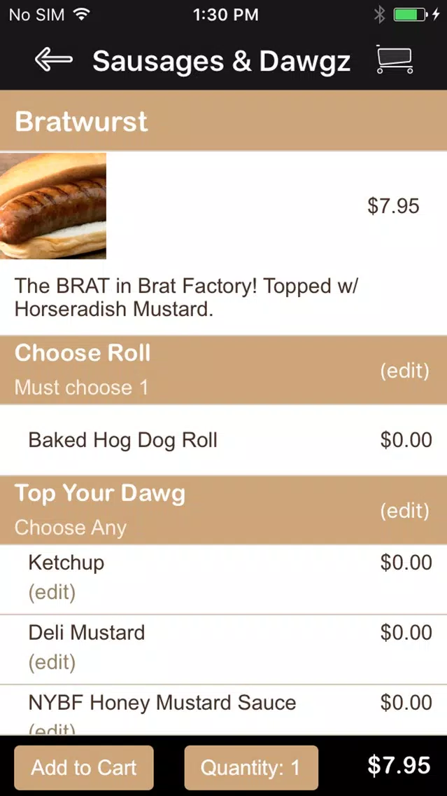 Ảnh chụp màn hình của NY Brat Factory