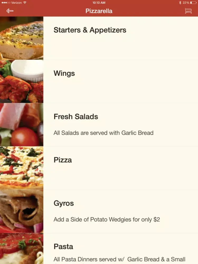 Pizzarella iPad 应用截图
