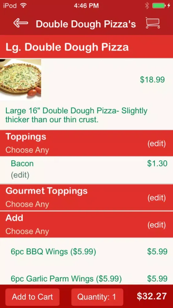 Tangkapan skrin Rosatis Pizza