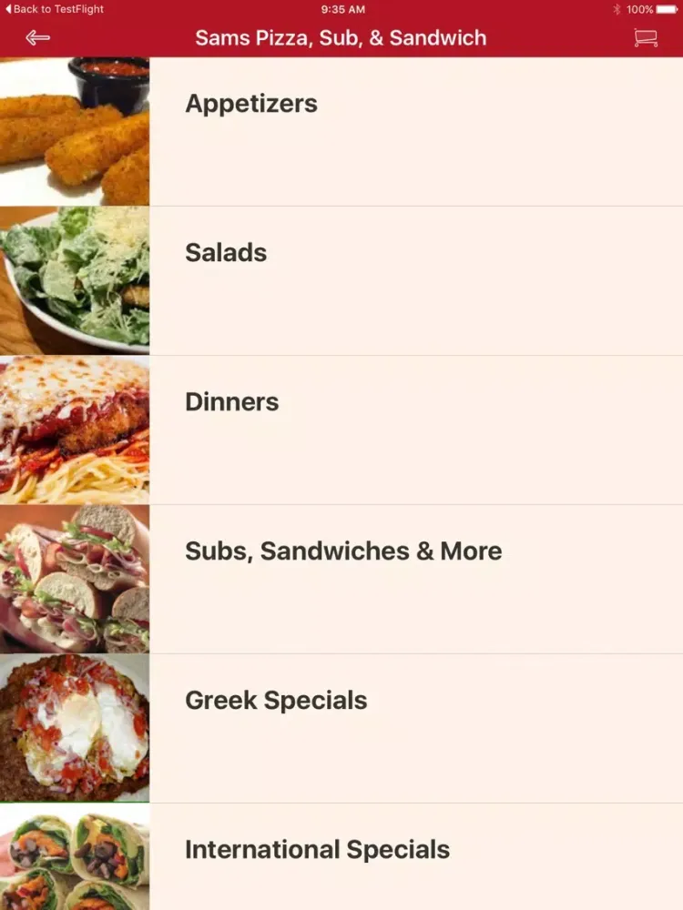 Sams Pizza, Sub, & Sandwich iPad  Screenshots