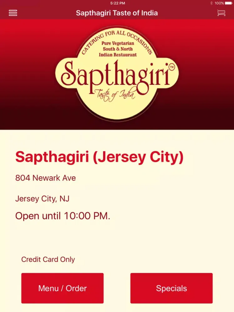 Sapthagiri Taste of India iPad  Ekran Görüntüleri