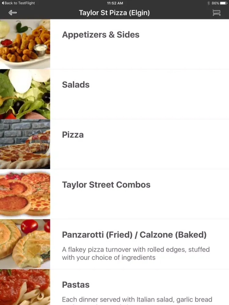 Taylor Street Pizza Warehouse iPad  Screenshots