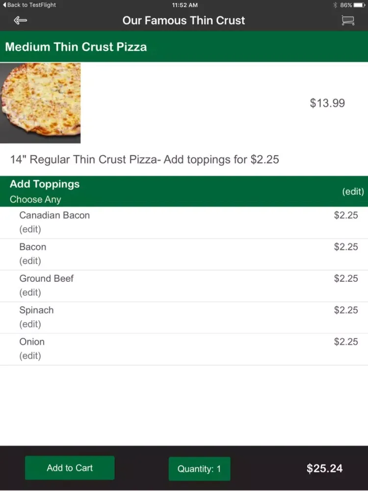 Taylor Street Pizza Warehouse iPad  Screenshots