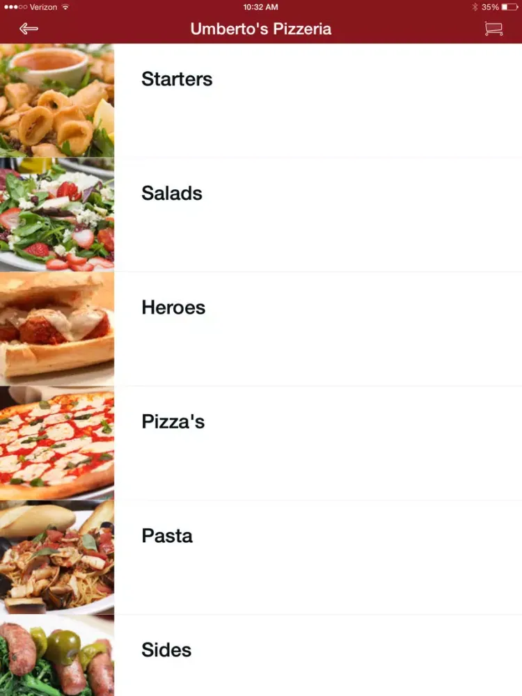 Umberto's Pizzeria iPad  स्क्रीनशॉट