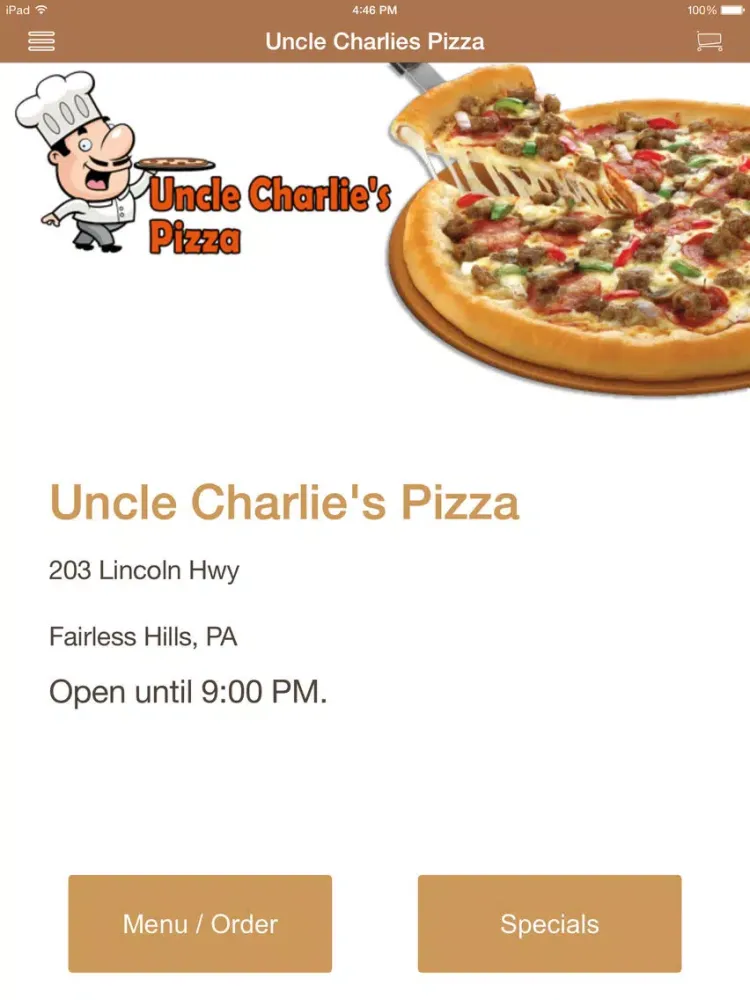 Uncle Charlie's Pizza PA iPad  Ekran Görüntüleri