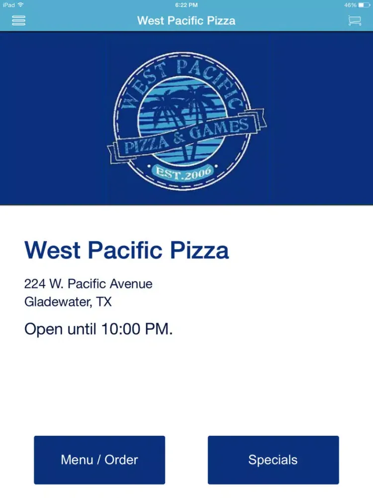 Zrzuty ekranu West Pacific Pizza iPad 