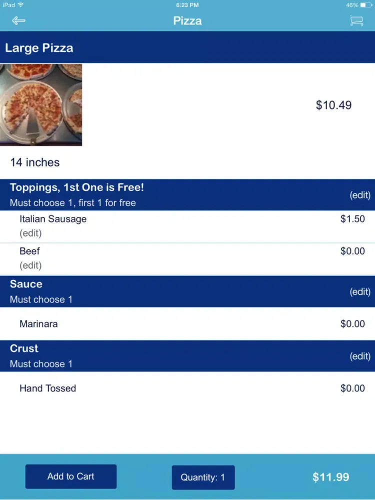 Zrzuty ekranu West Pacific Pizza iPad 