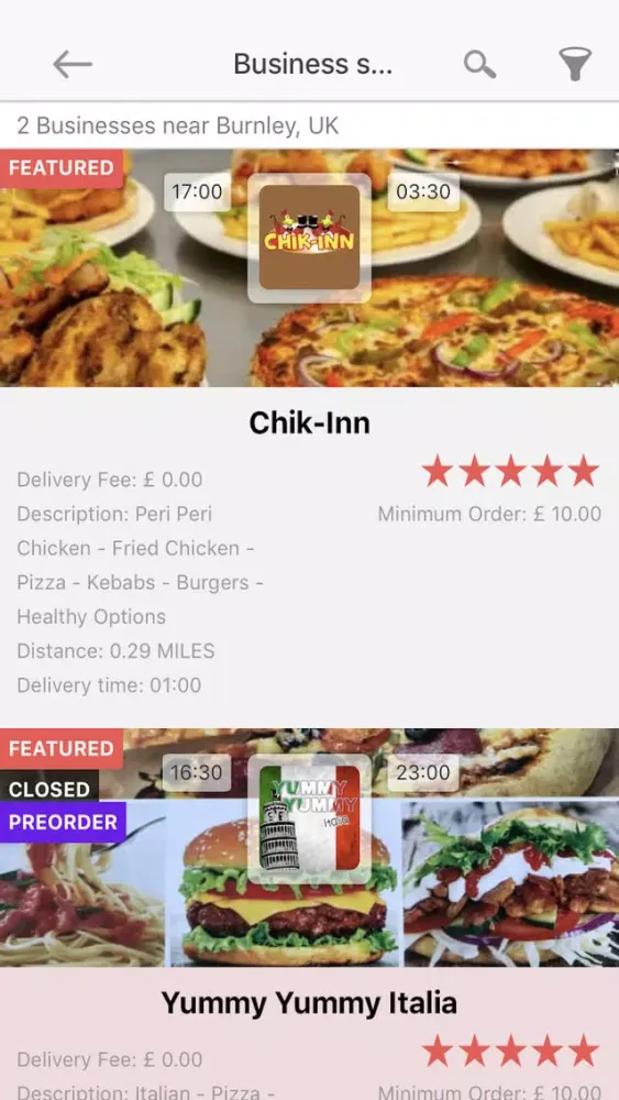 OrderTheFood Delivery App Screenshots