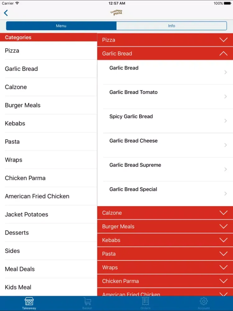 Capturas de tela do Tuminose Pizza Doncaster iPad 