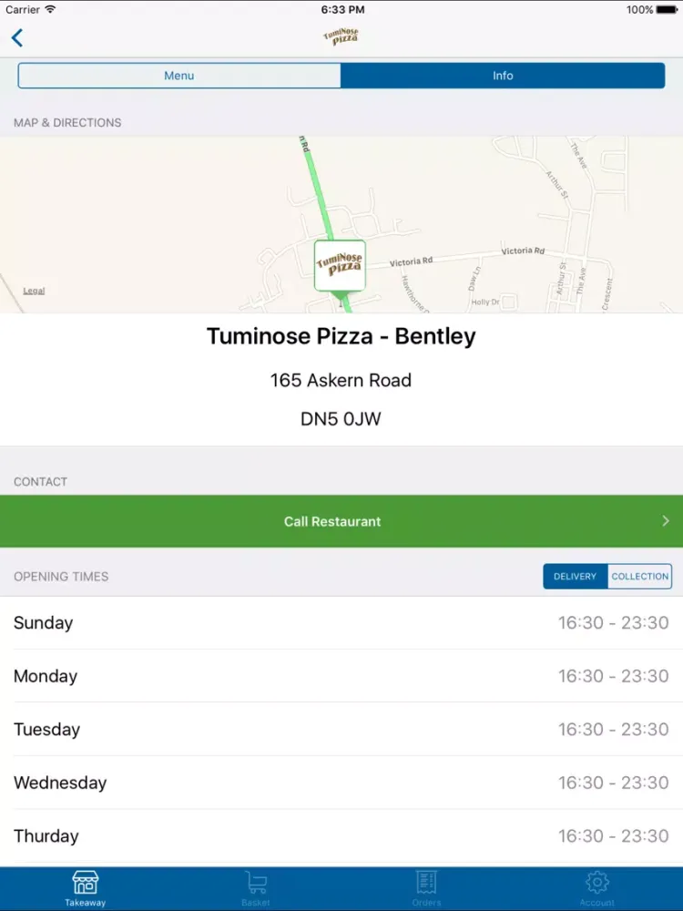 Capturas de tela do Tuminose Pizza Doncaster iPad 
