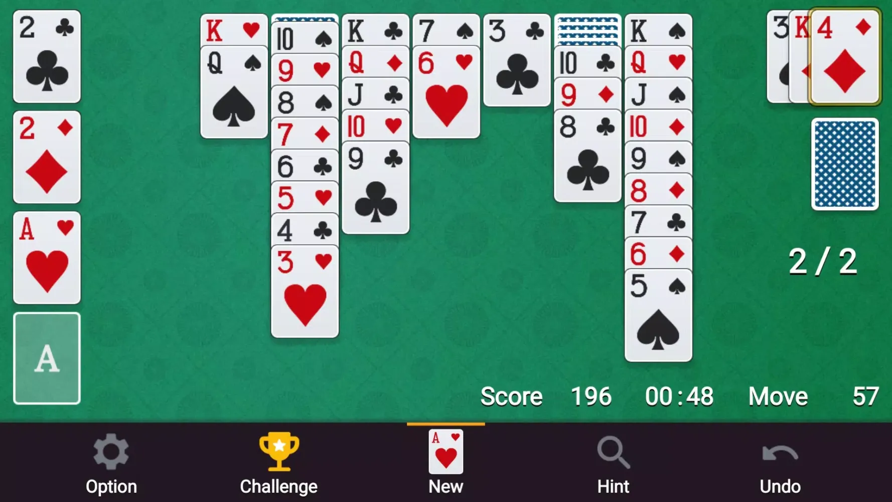 Tangkapan layar Solitaire