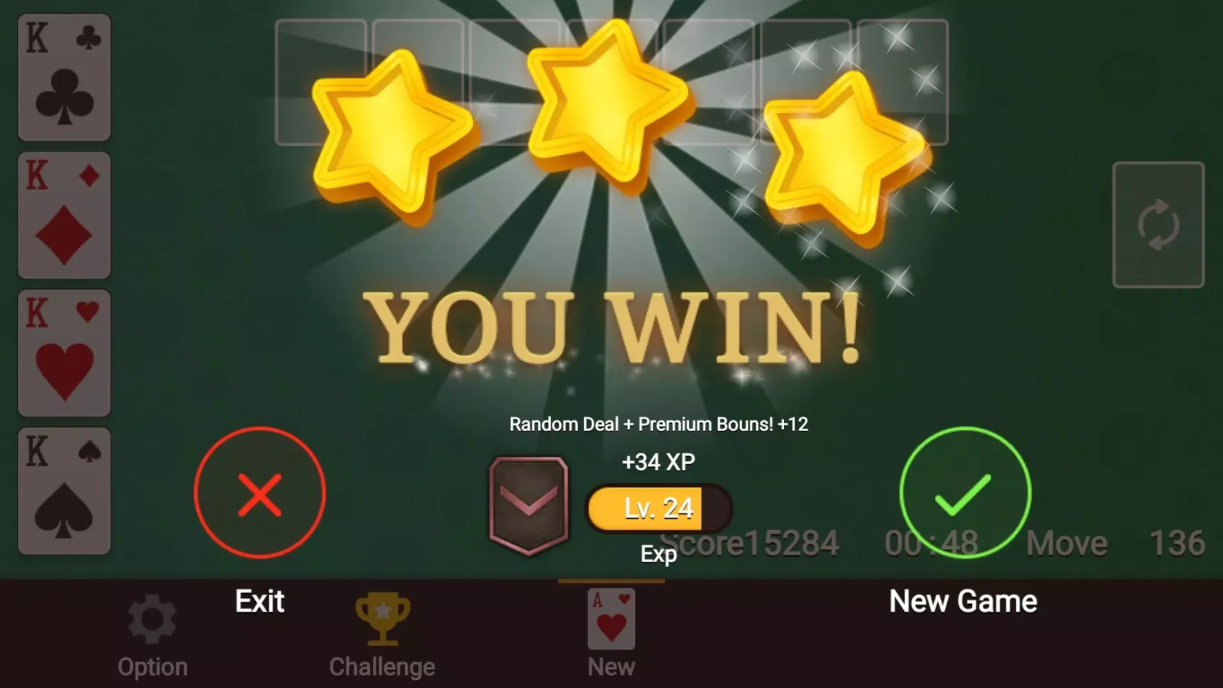 Tangkapan layar Solitaire
