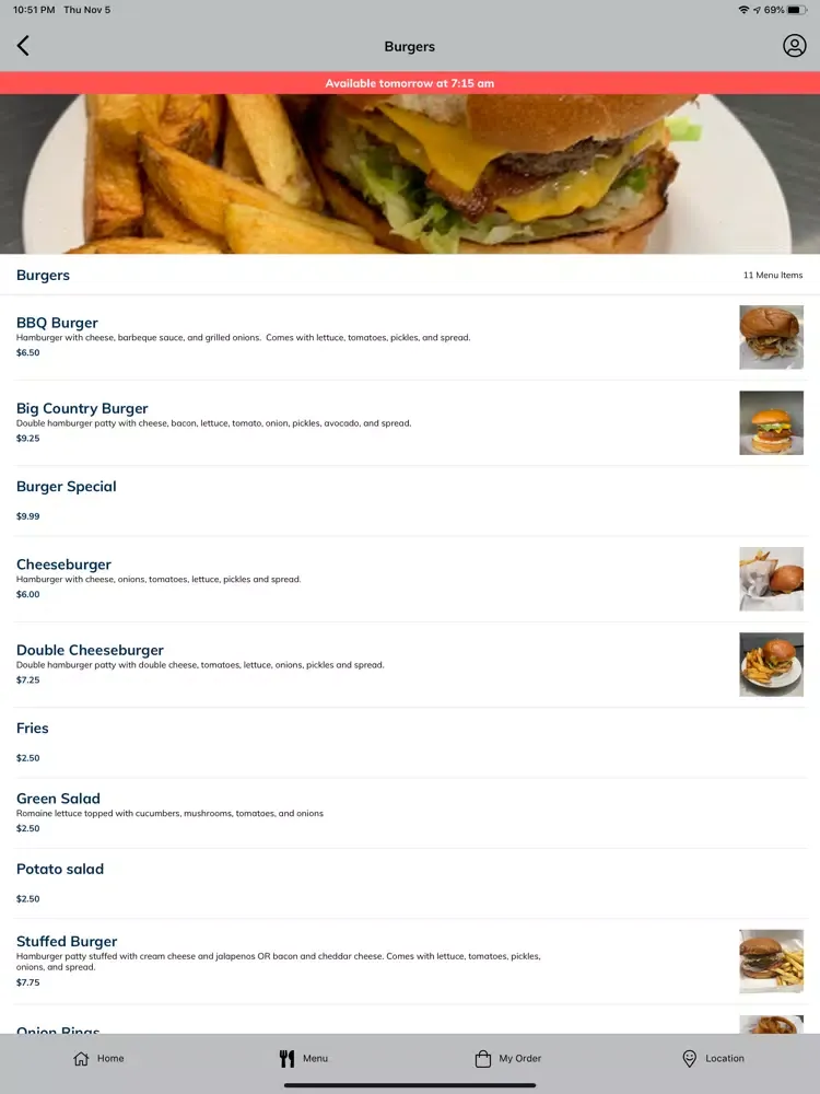 Tangkapan layar Country Creamery and Eats iPad 