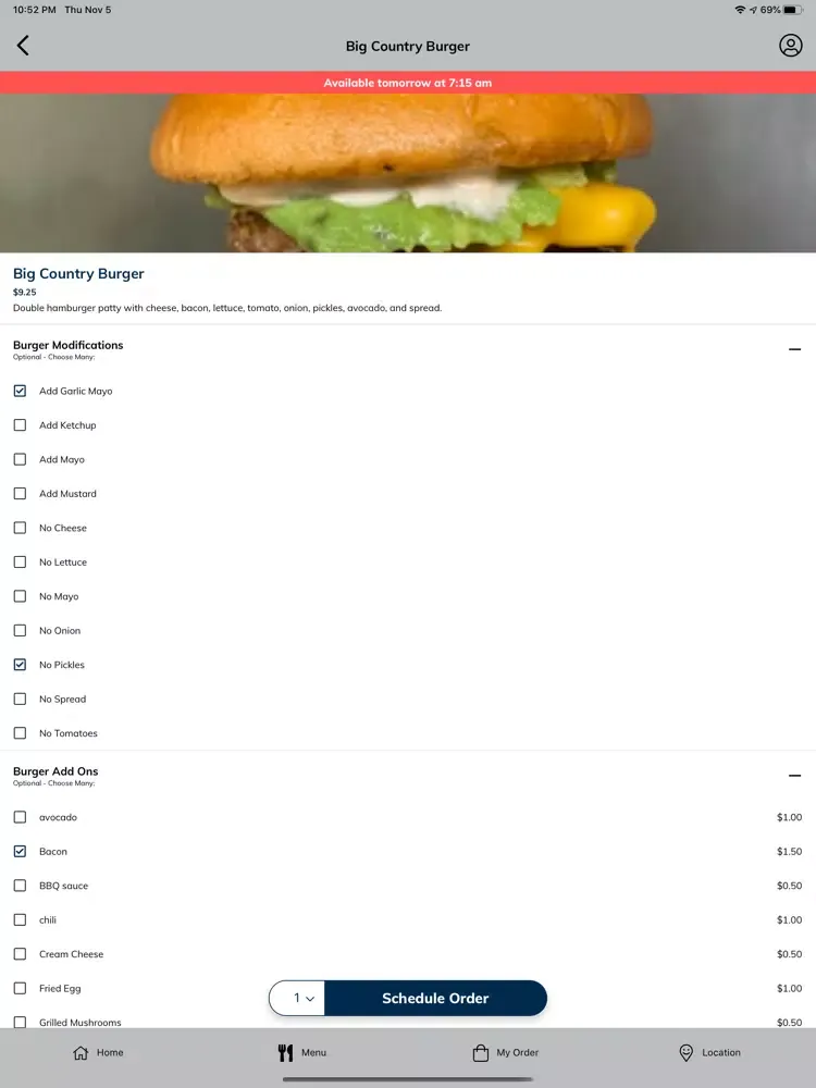 Tangkapan layar Country Creamery and Eats iPad 